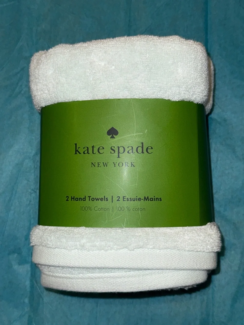 kate spade Cotton Hand Towels - Light Turquoise